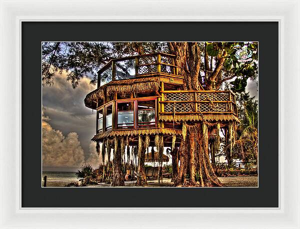 Beach Treehouse at Dawn - Framed Print