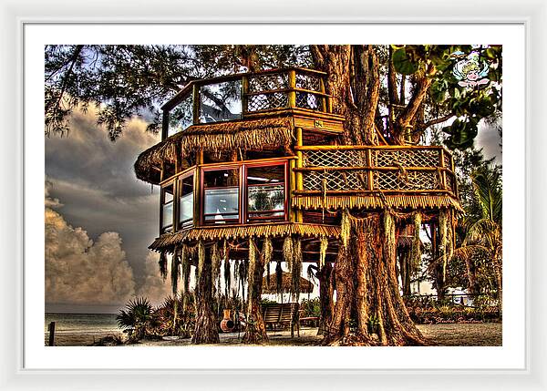 Beach Treehouse at Dawn - Framed Print