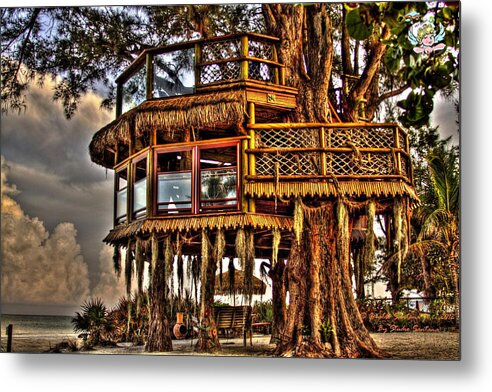 Beach Treehouse at Dawn - Metal Print