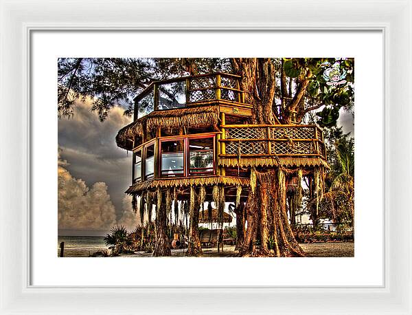 Beach Treehouse at Dawn - Framed Print