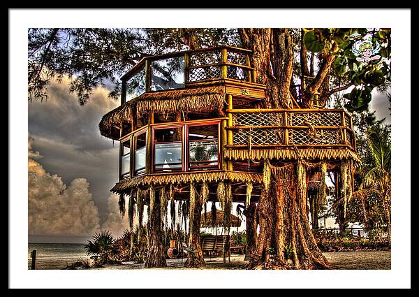 Beach Treehouse at Dawn - Framed Print