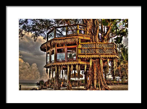 Beach Treehouse at Dawn - Framed Print