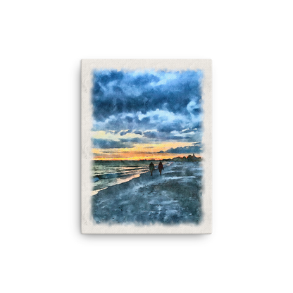 Twilight Tides - Island Beach Walk on Canvas