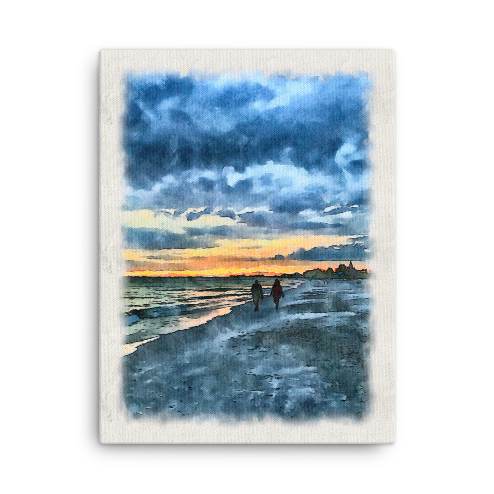 Twilight Tides - Island Beach Walk on Canvas