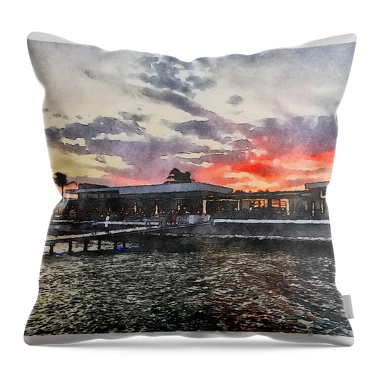 Shoreline Sunset - Throw Pillow