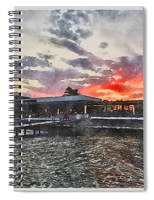 Shoreline Sunset - Spiral Notebook