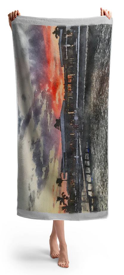 Shoreline Sunset - Beach Towel