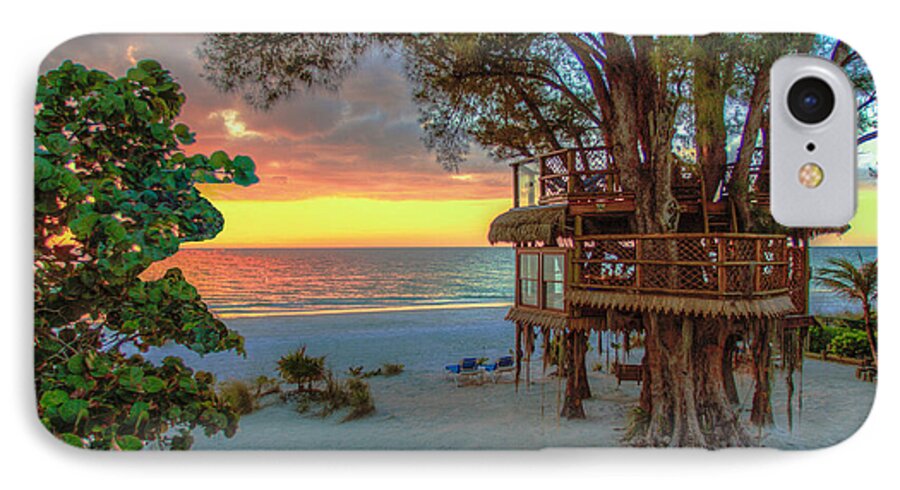 Sunset at Beach Treehouse - Phone Case