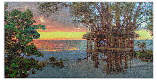 Sunset at Beach Treehouse - Beach Towel