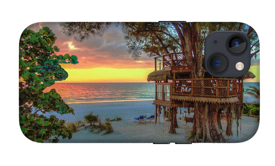 Sunset at Beach Treehouse - Phone Case