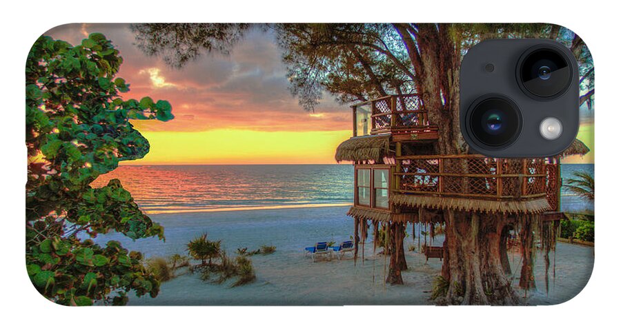 Sunset at Beach Treehouse - Phone Case