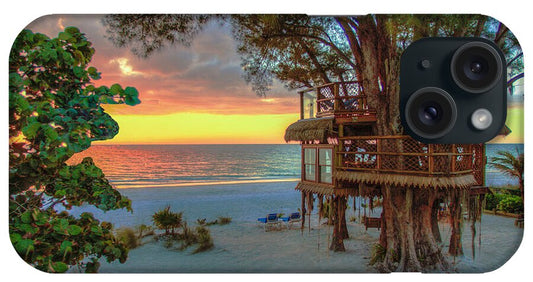 Sunset at Beach Treehouse - Phone Case