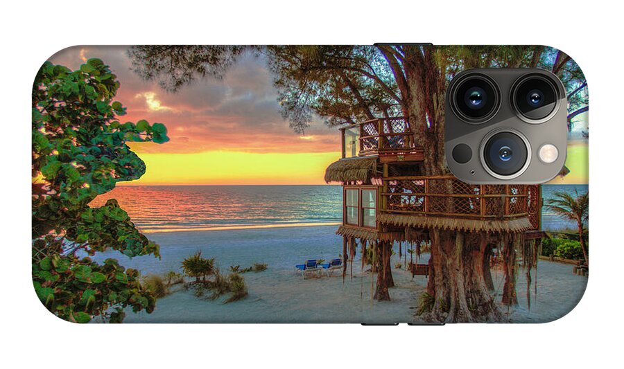 Sunset at Beach Treehouse - Phone Case