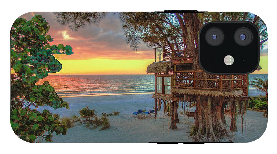 Sunset at Beach Treehouse - Phone Case