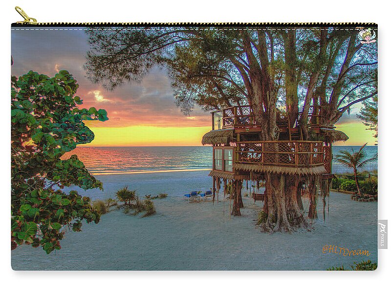 Sunset at Beach Treehouse - Zip Pouch