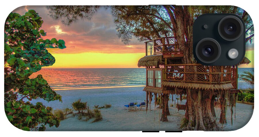 Sunset at Beach Treehouse - Phone Case