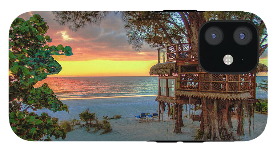 Sunset at Beach Treehouse - Phone Case