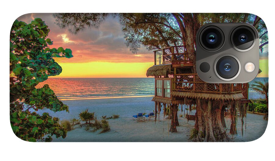 Sunset at Beach Treehouse - Phone Case