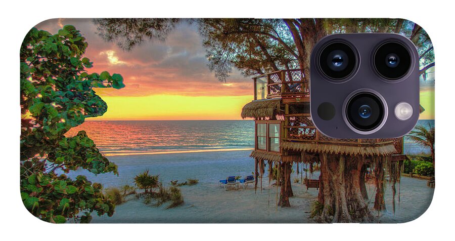 Sunset at Beach Treehouse - Phone Case