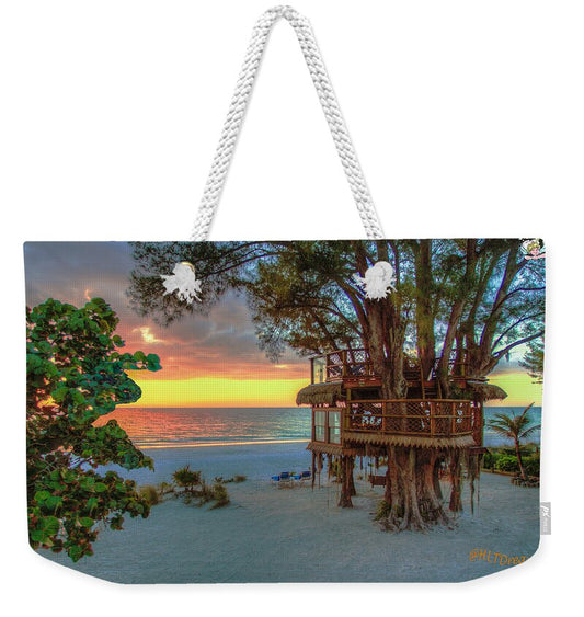 Sunset at Beach Treehouse - Weekender Tote Bag