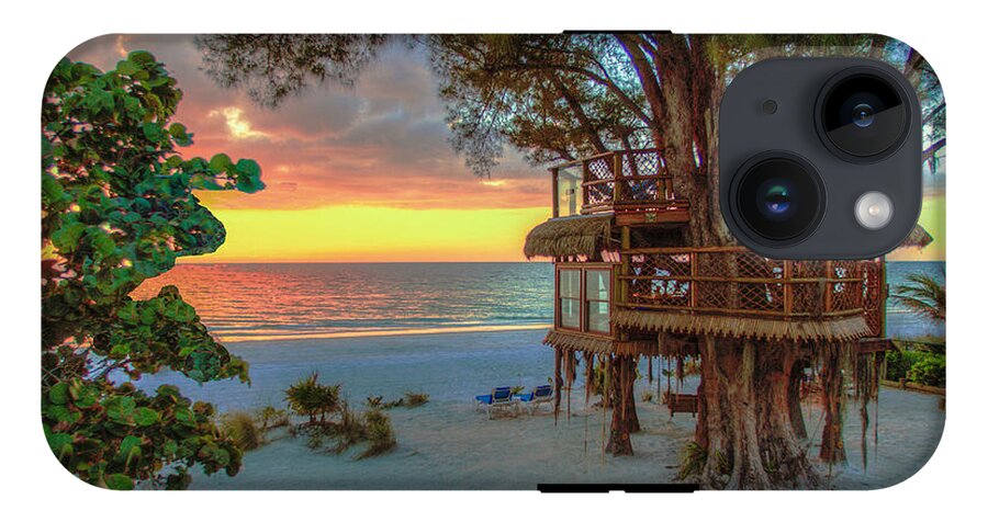 Sunset at Beach Treehouse - Phone Case