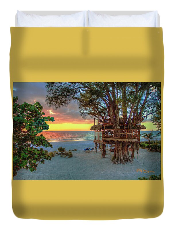 Sunset at Beach Treehouse - Duvet Cover