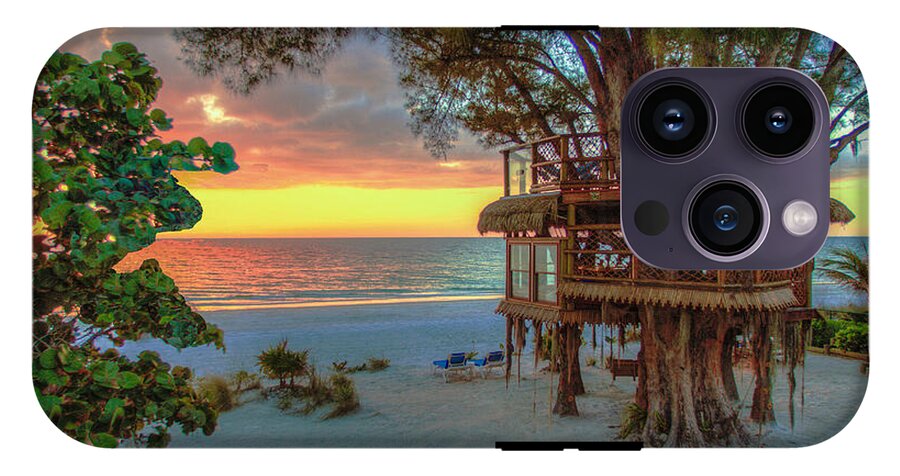 Sunset at Beach Treehouse - Phone Case