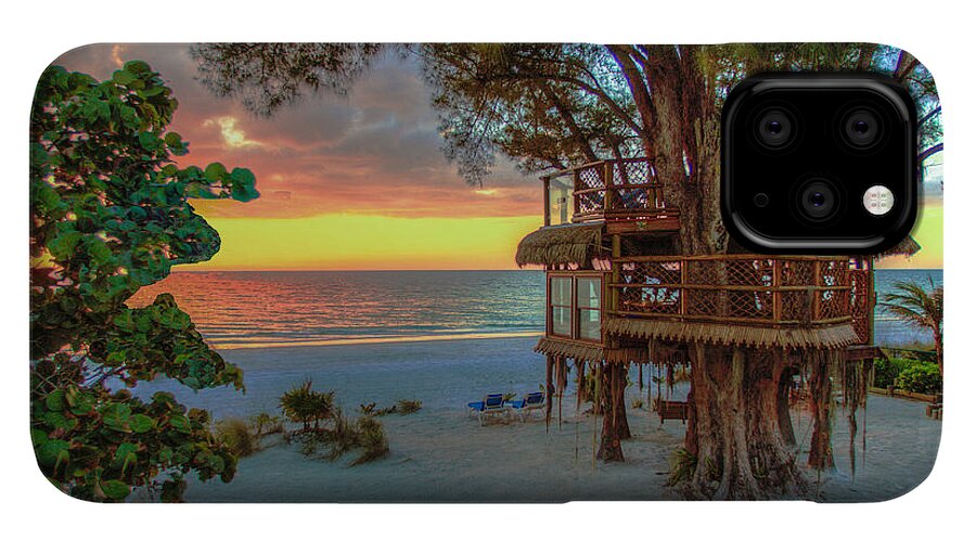 Sunset at Beach Treehouse - Phone Case