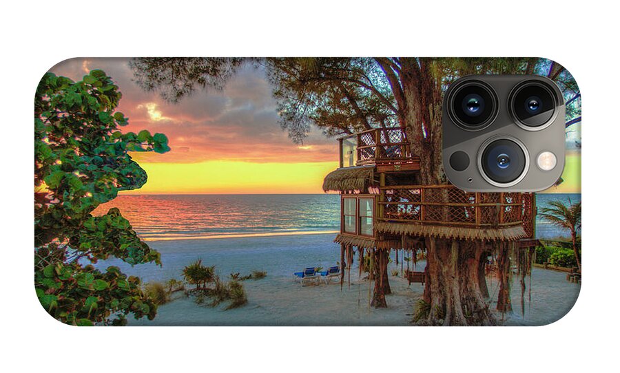 Sunset at Beach Treehouse - Phone Case