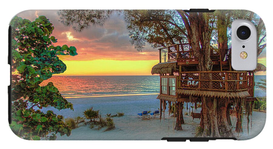 Sunset at Beach Treehouse - Phone Case