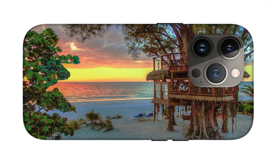 Sunset at Beach Treehouse - Phone Case