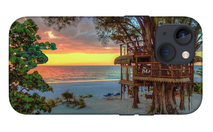 Sunset at Beach Treehouse - Phone Case