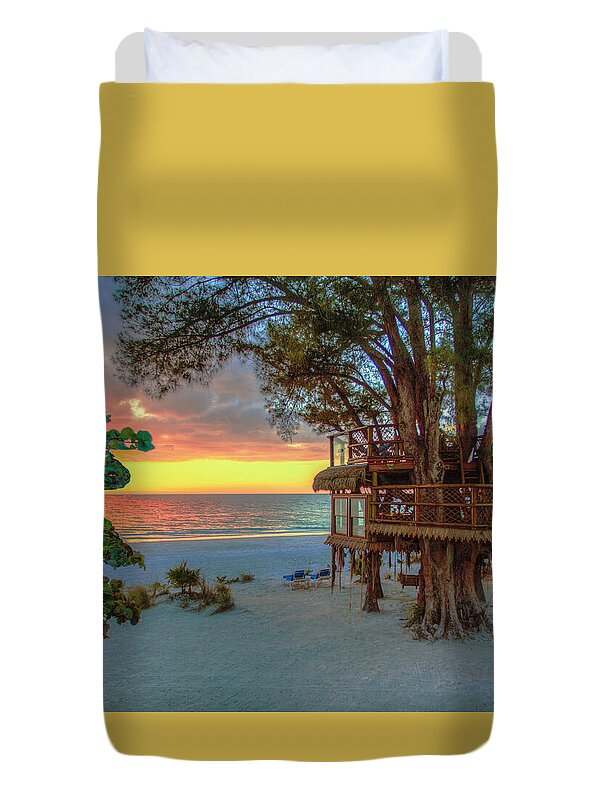 Sunset at Beach Treehouse - Duvet Cover