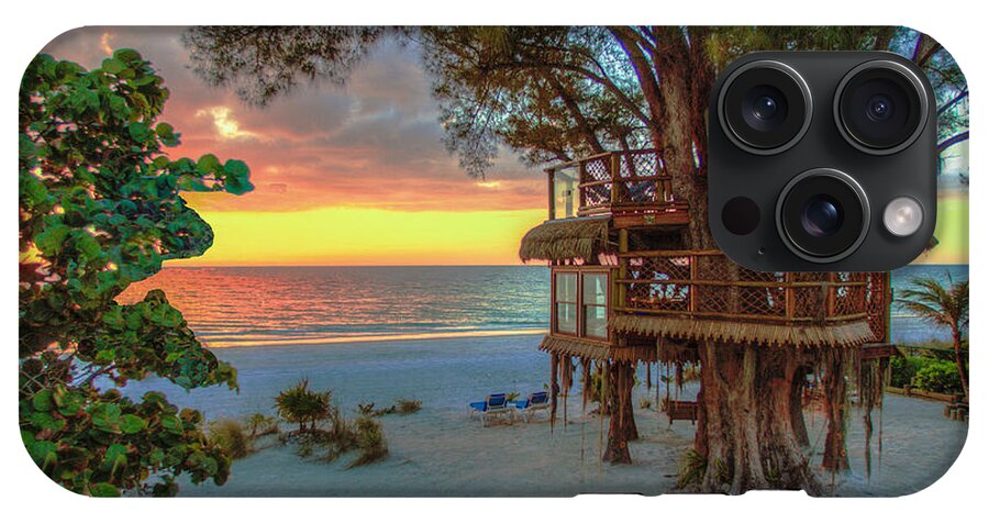 Sunset at Beach Treehouse - Phone Case