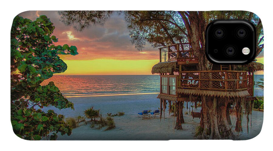 Sunset at Beach Treehouse - Phone Case