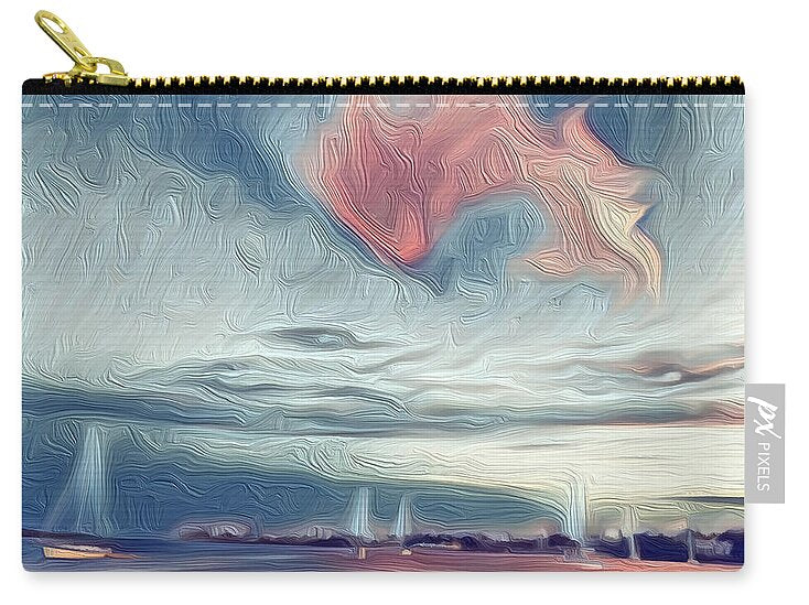 Swirling Dusk A Coastal Dream - Zip Pouch