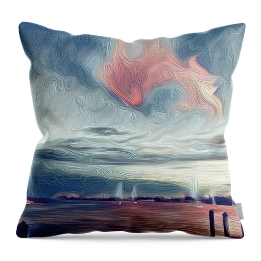 Swirling Dusk A Coastal Dream - Throw Pillow