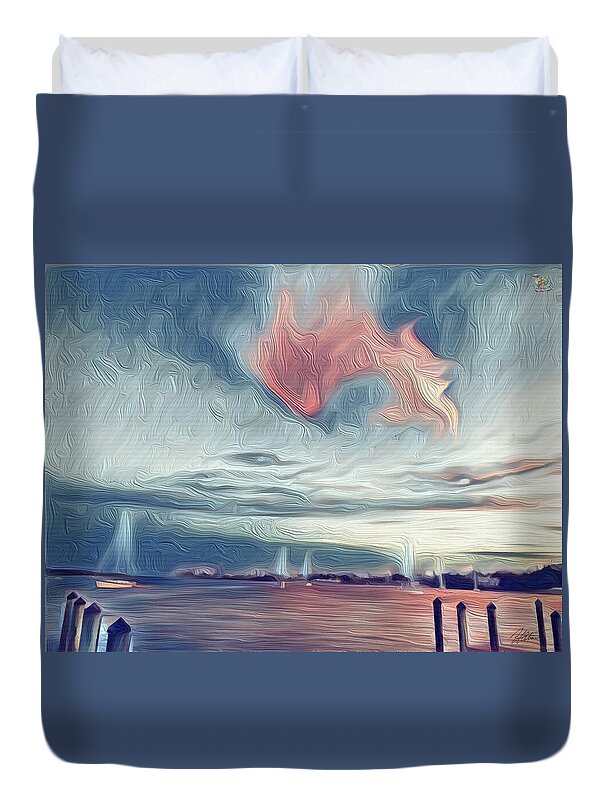 Swirling Dusk A Coastal Dream - Duvet Cover