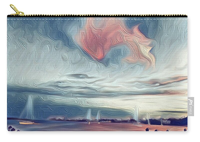 Swirling Dusk A Coastal Dream - Zip Pouch