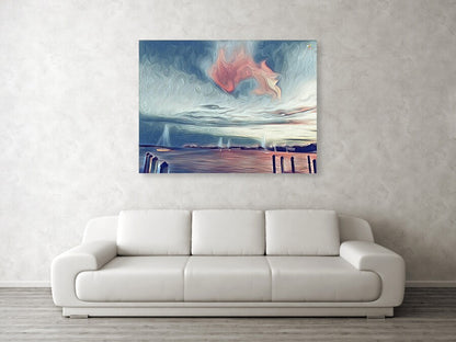 Swirling Dusk A Coastal Dream - Metal Print