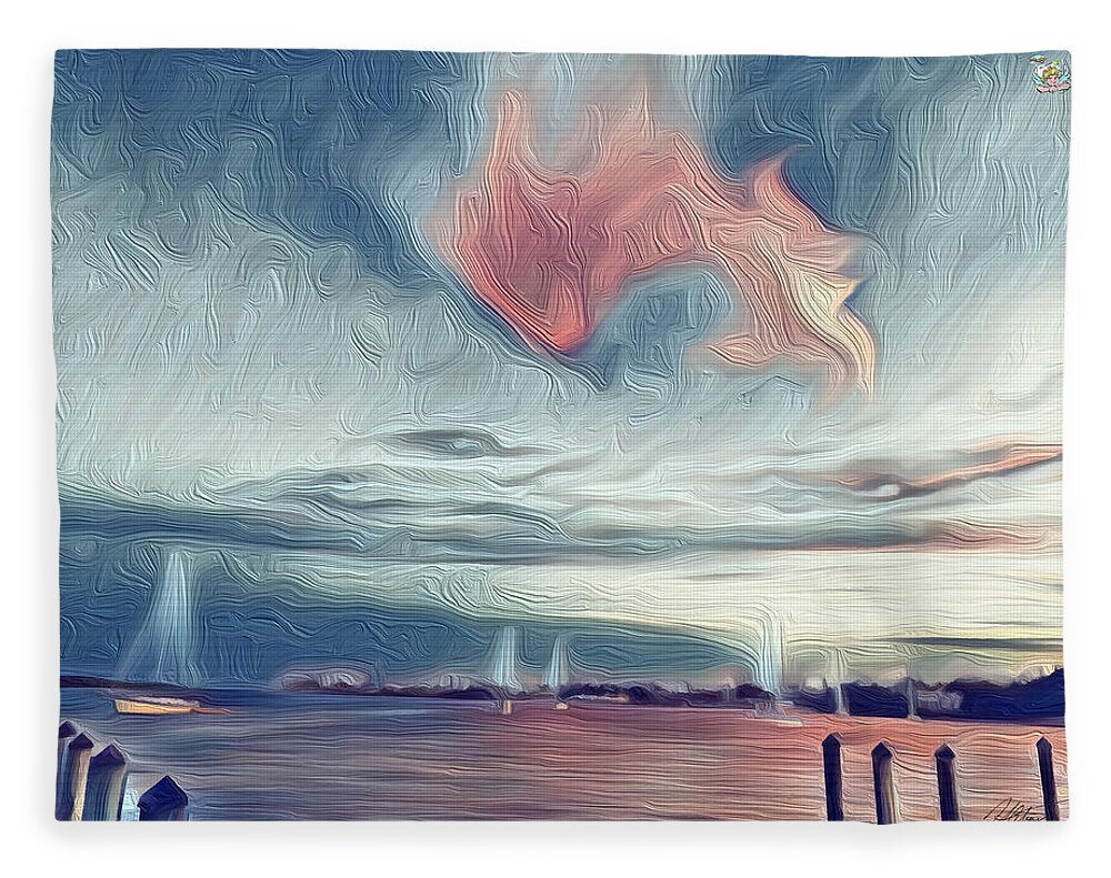 Swirling Dusk A Coastal Dream - Blanket